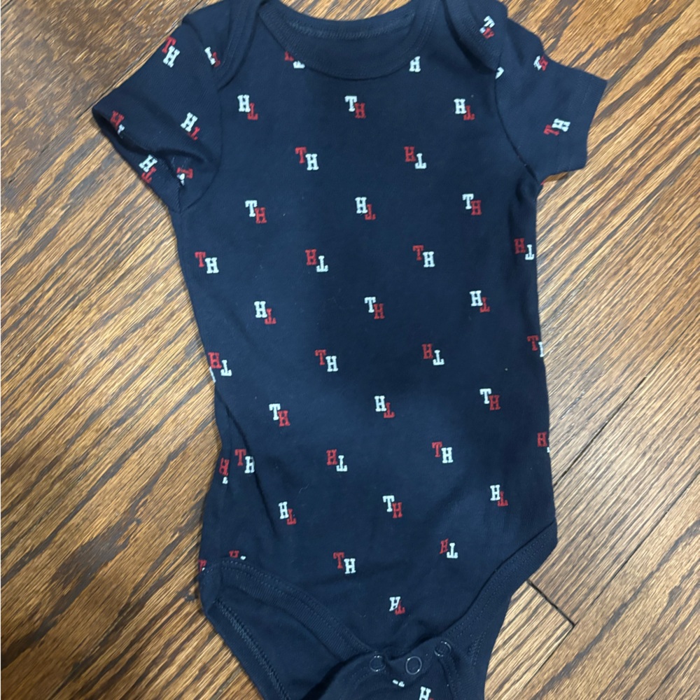 Tommy Hilfiger Navy Bodysuit with Red and White Accents